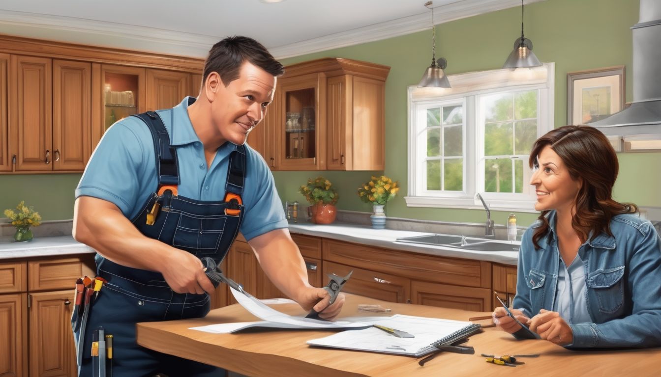 handyman discussing specialized skills with homeowner