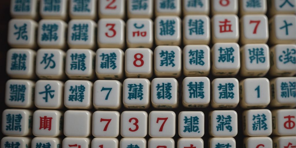 Mahjong tiles displaying numbers in a grid layout