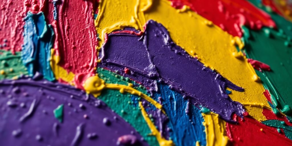 Vibrant paint strokes on canvas