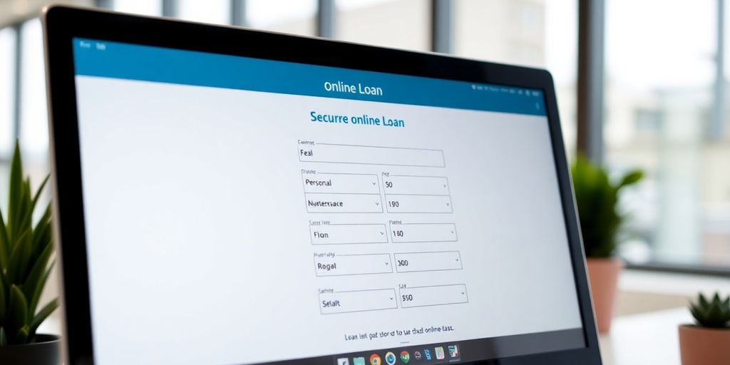 Aplicativo de empréstimo online em ambiente seguro e moderno.