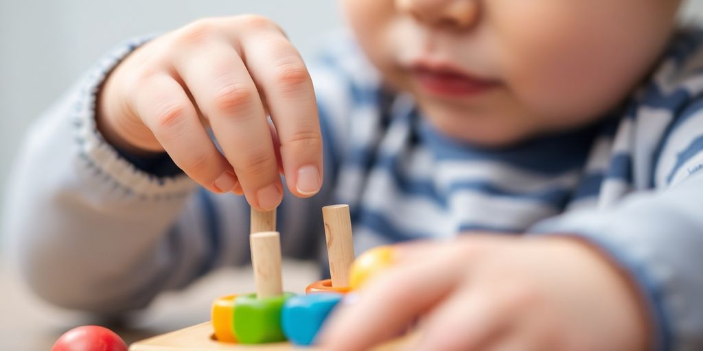 Kind spielt mit Geschicklichkeitsspielzeug