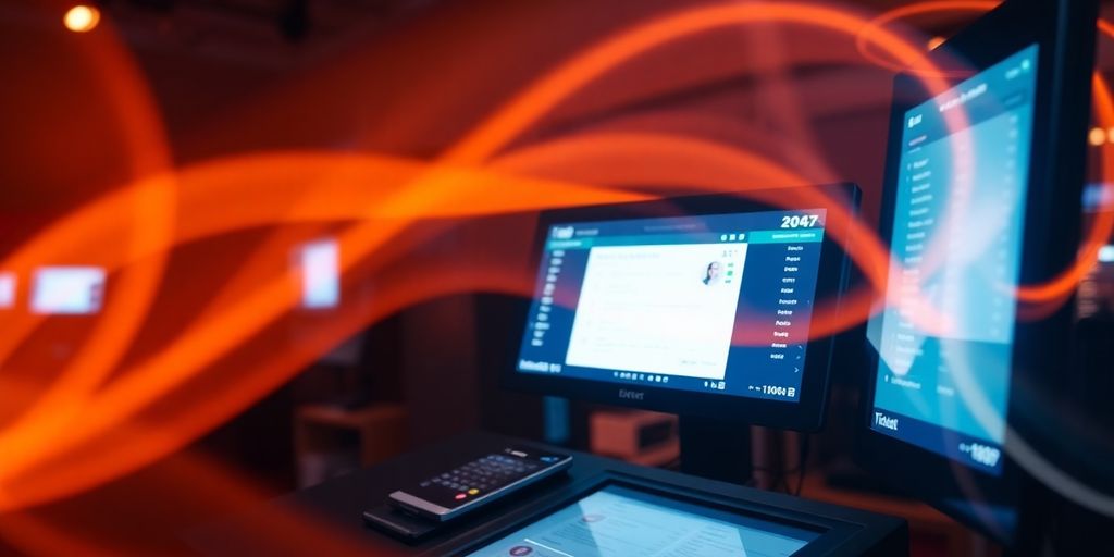 Ruce drží vstupenky, obklopené světly.