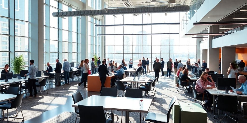 Modern workspace in Telford Plaza with bright interiors.