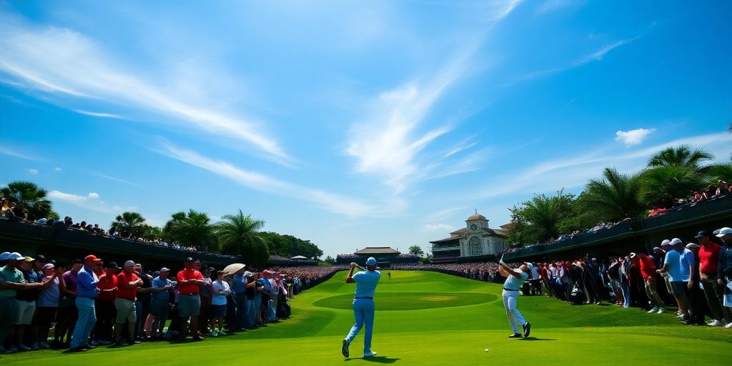 Exciting scene from the Arnold Palmer Invitational golf tournament.