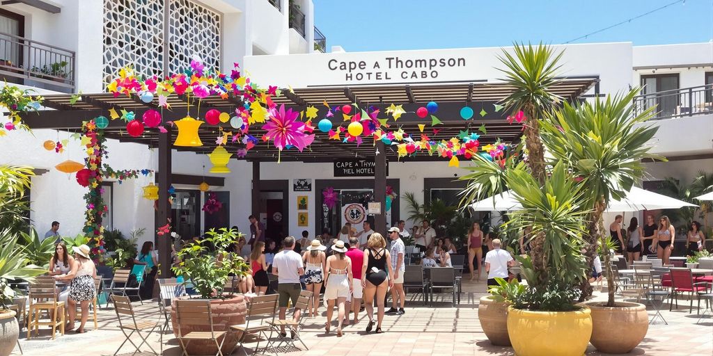 Outdoor scene at Cape a Thompson Hotel Cabo.