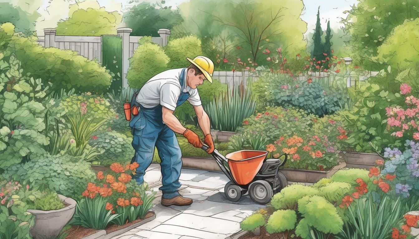 expert landscaper working in a garden
