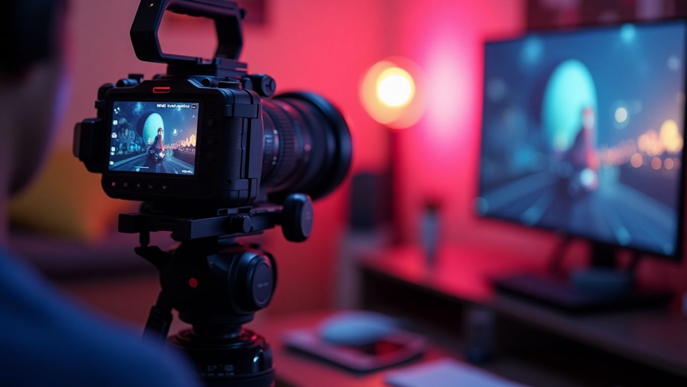 Camera setup for YouTube video creation.
