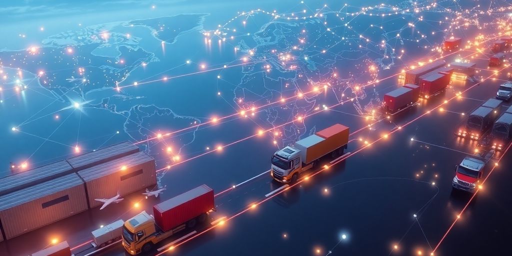 Supply chain, data analytics, global logistics.