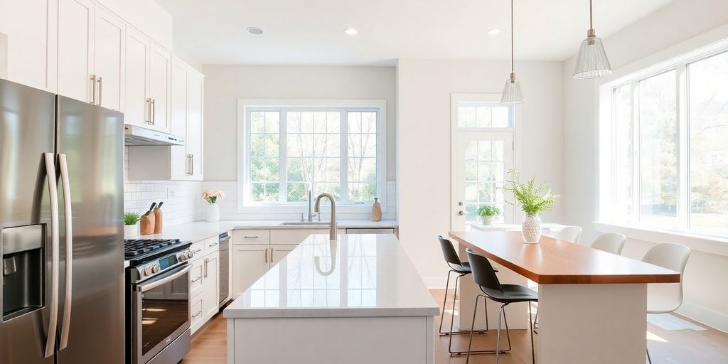 Modern Roswell home renovation with new kitchen.