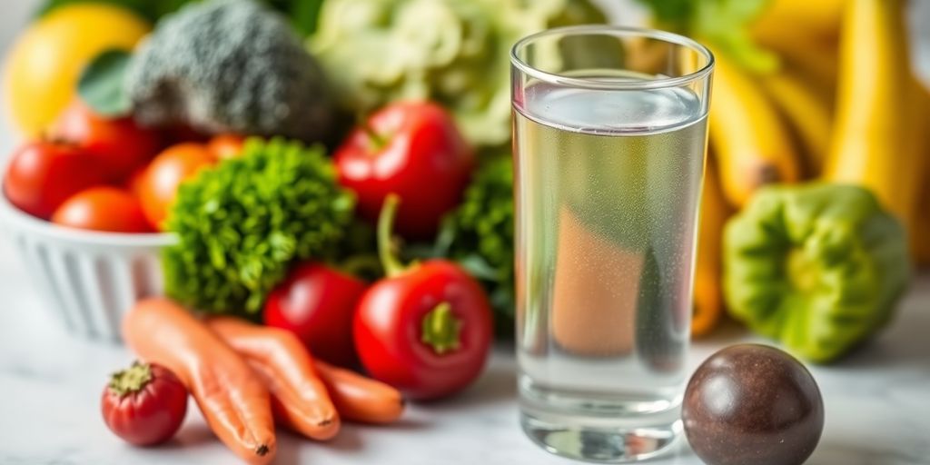 Fruits, légumes et eau pour la prévention des infections urinaires.