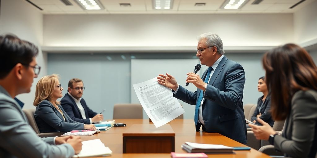 Un officiel gouvernemental présente un plan détaillé.