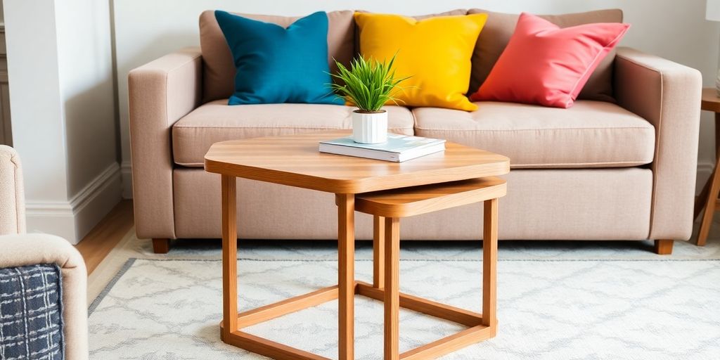 Stylish nesting tables in a cozy living room setting.