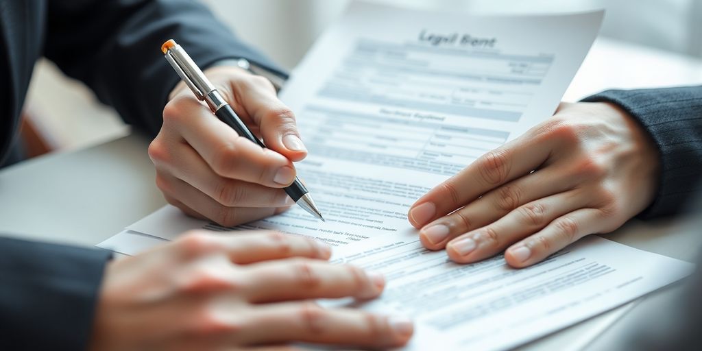 Main tenant un document et un stylo