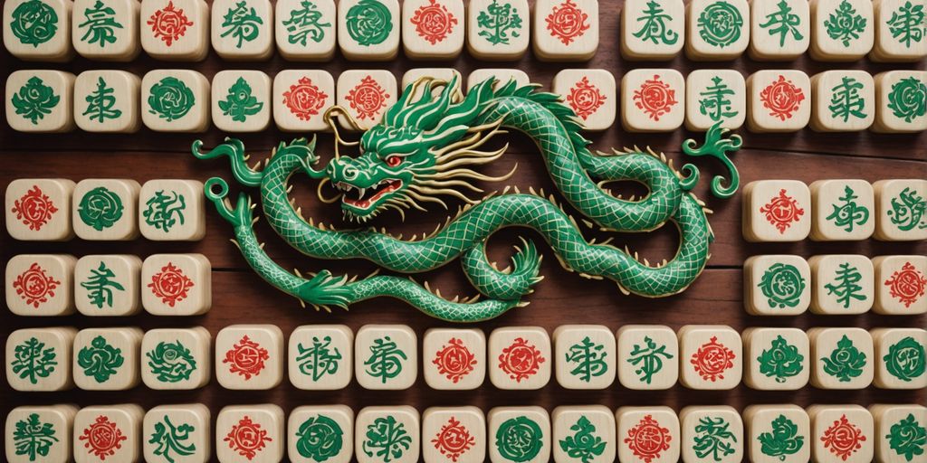 Mahjong tiles with Wind and Dragon symbols