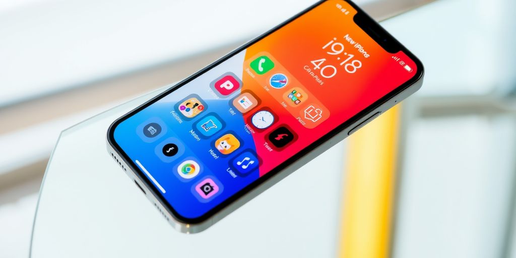 iPhone with iOS 18 customization features displayed.