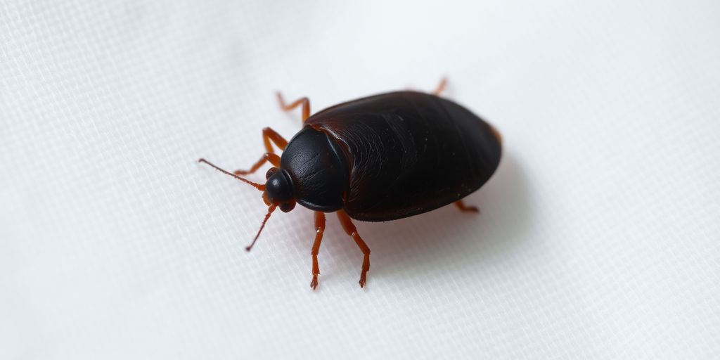 Punaise de lit sur un drap blanc