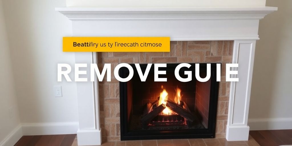 Modern fireplace with clean lines and warm glow.
