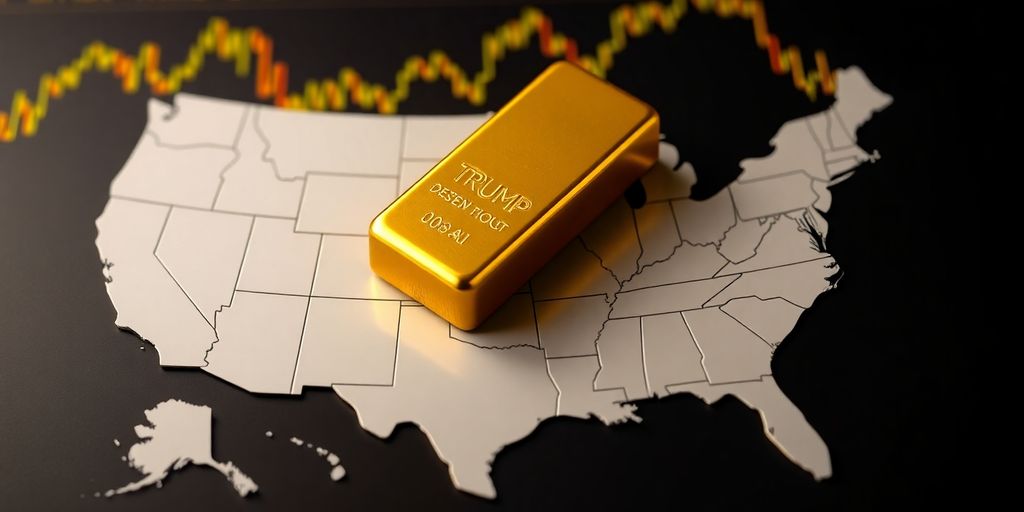 Barre d'or sur la carte des États-Unis.