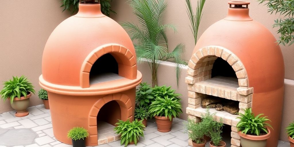 Terrakotta Ofen im Garten