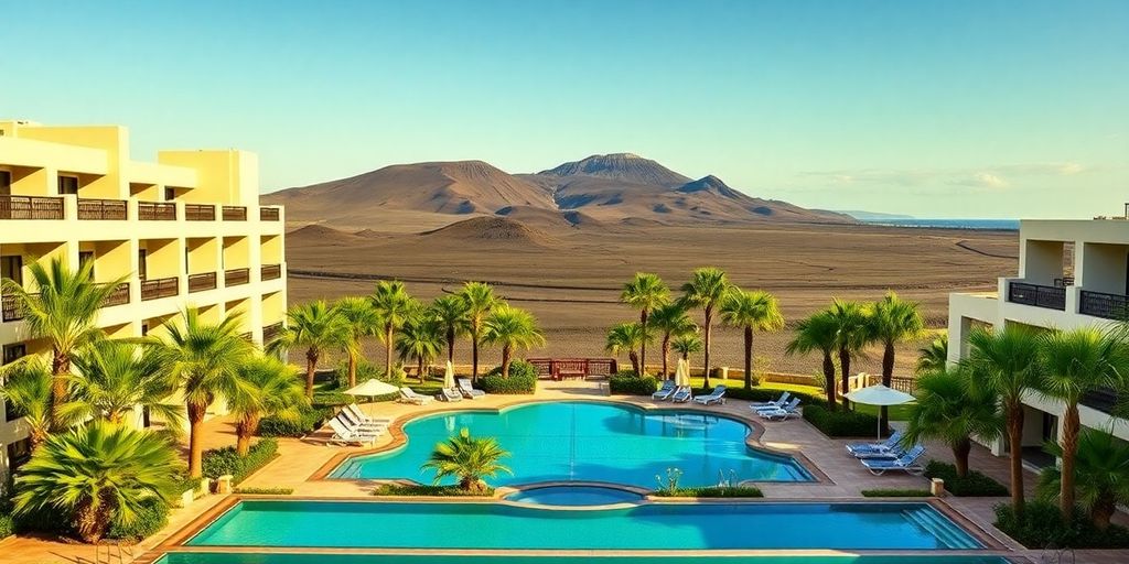 Hotel Volcan Lanzarote mit Pool und tropischen Gärten.