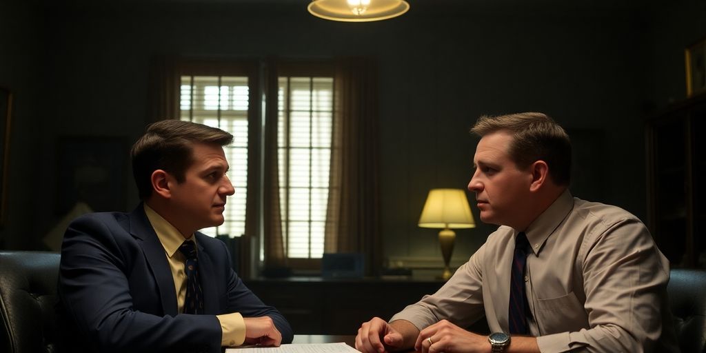 FBI agents in a dimly lit office.