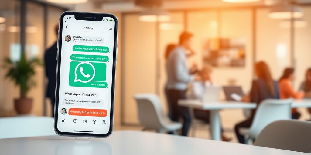 Pametan telefon prikazuje WhatsApp razgovor sa AI botom.