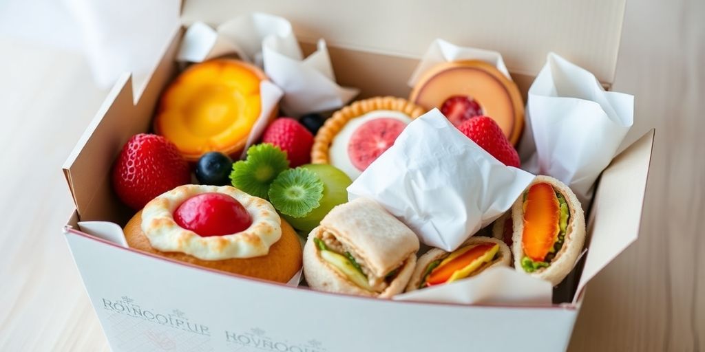 รวมกล่องขนมว่างพรีเมียมหลากหลายเมนูจัดวางสวยงาม