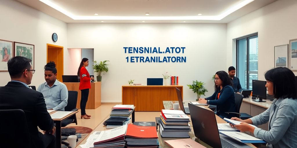 A professional environment in Yenimahalle translation office.