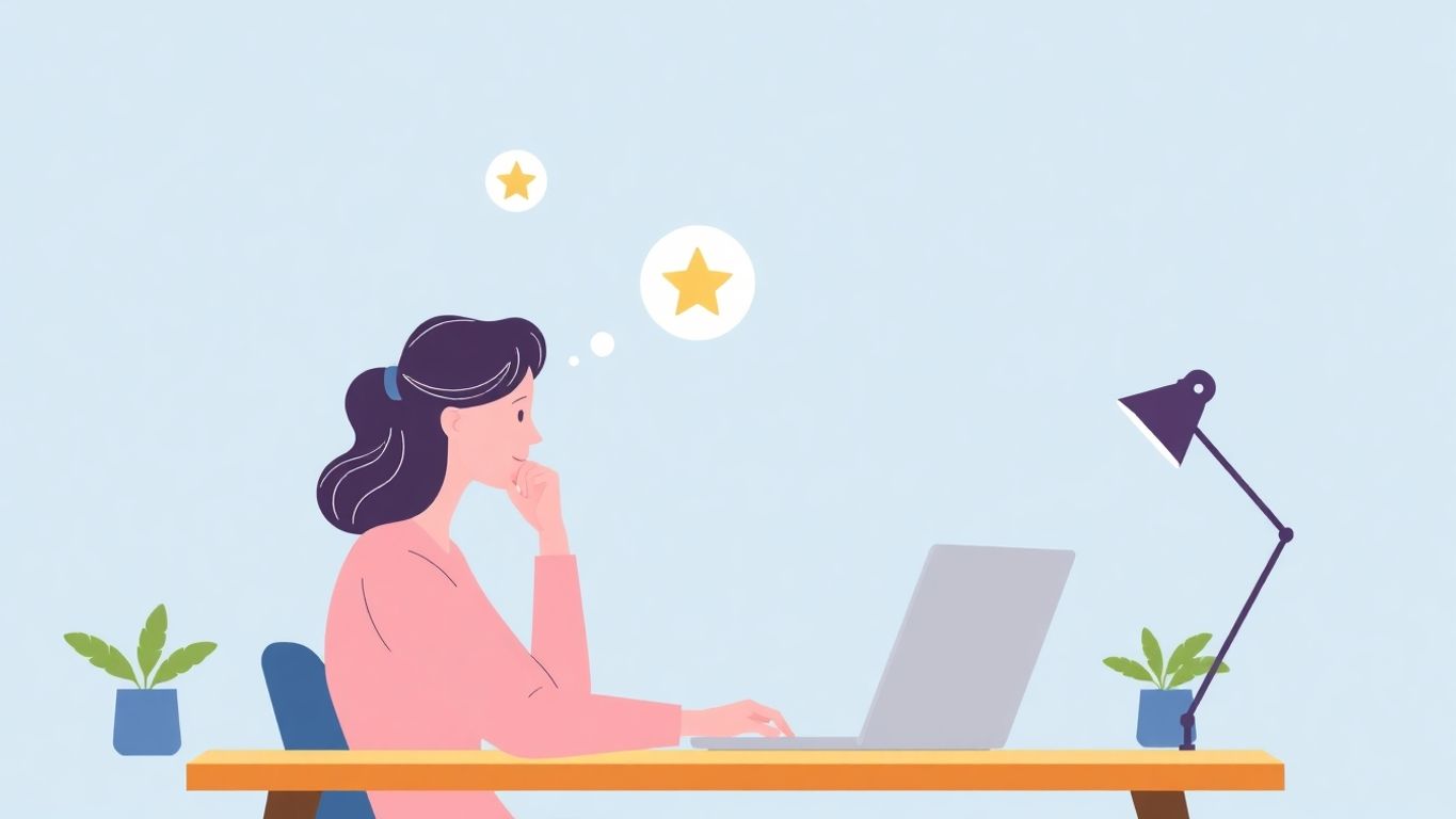 Person som håndterer negative anmeldelser på datamaskinen.