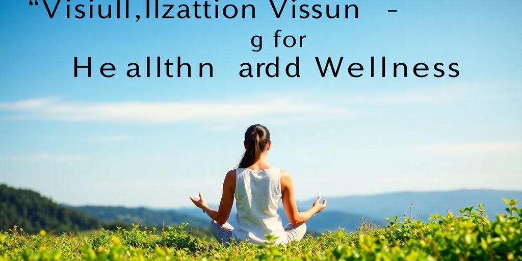 Person meditating in nature for health visualization techniques.