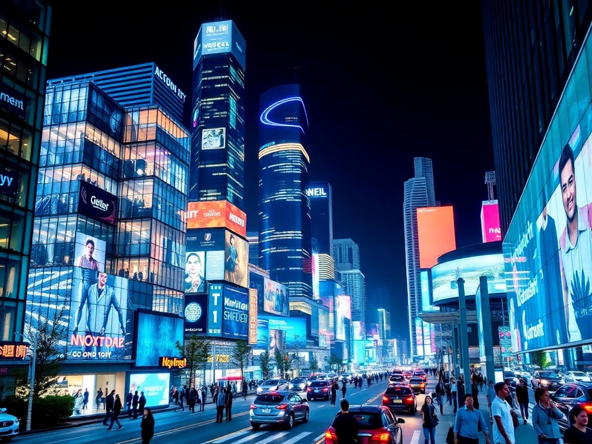 Peisaj urban modern cu arhitectură inovatoare și tehnologie.