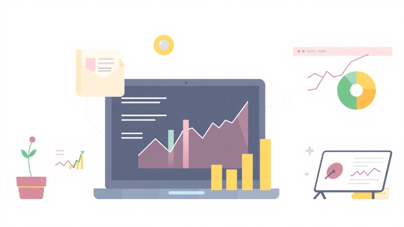 Moderne illustrasjon av datarapportering i SEMrush