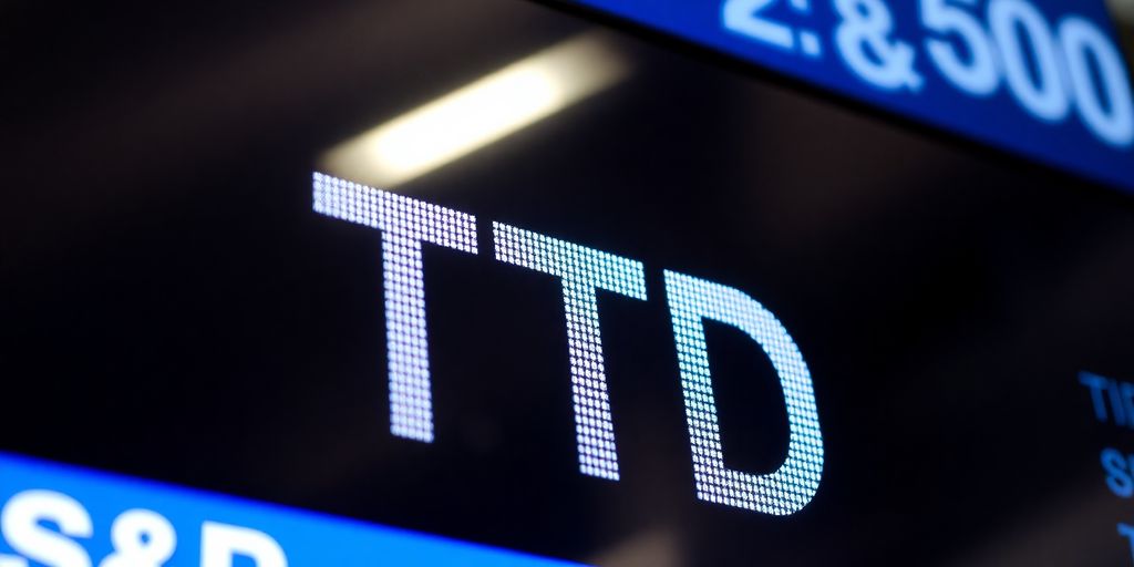Stock market ticker displaying TTD, S&P 500.
