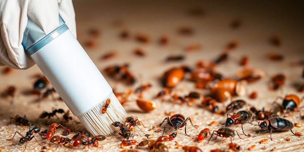 Insecte tratate cu solutii de dezinsectie in natura.