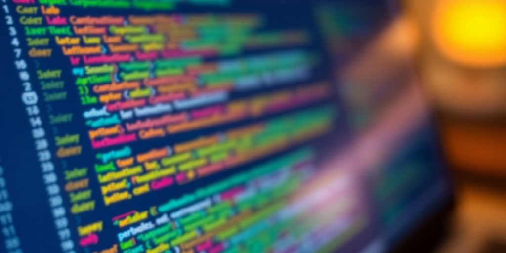 Jupyter Notebook screen with vibrant code elements.