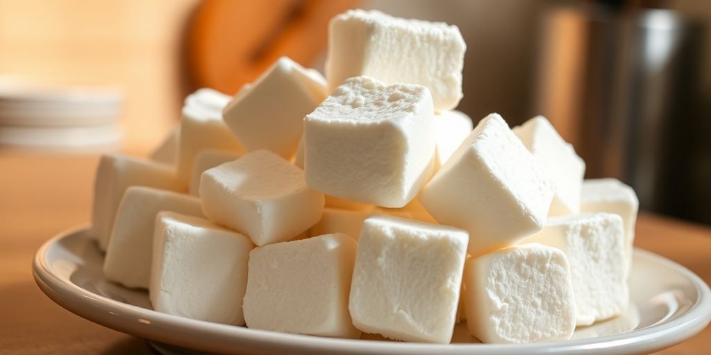 Vegane Marshmallows auf einem Teller