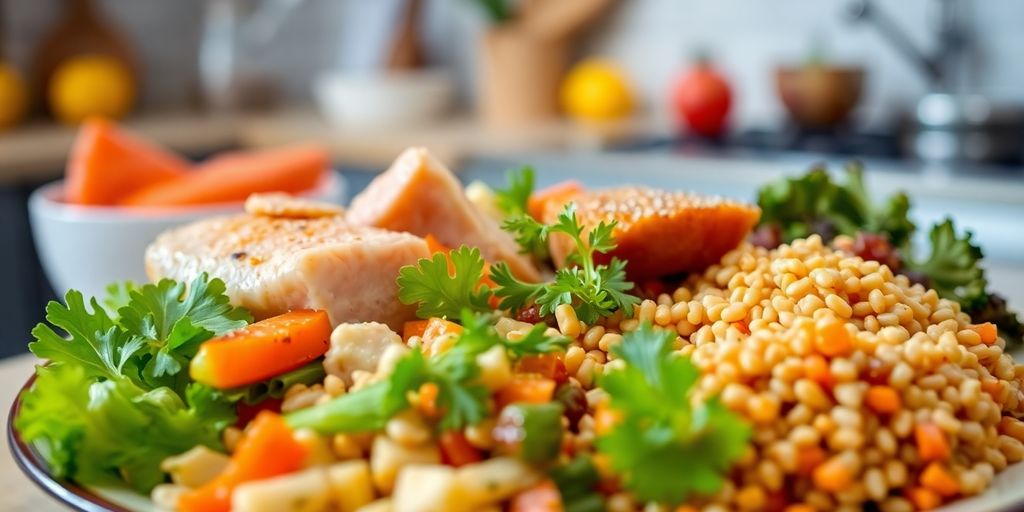 Healthy foods for gastritis relief on a plate.