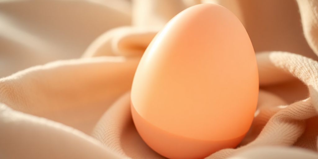Egg vibrator, soft light, close-up, sensual.