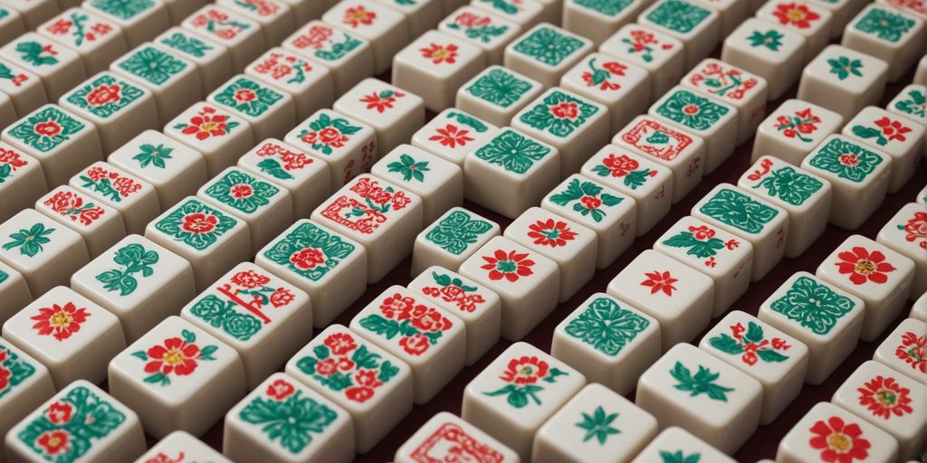 Complete Mahjong set with 144 colorful tiles