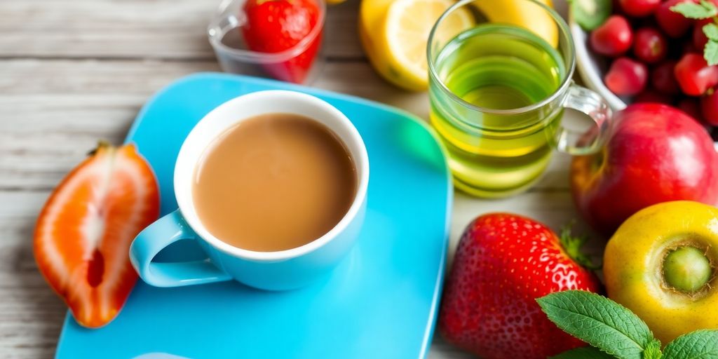 Coffee with fruits and tea for weight loss alternatives.