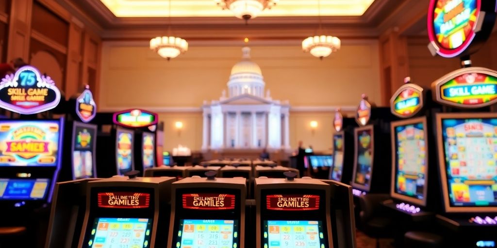 Virginia skill game machines with political figures.