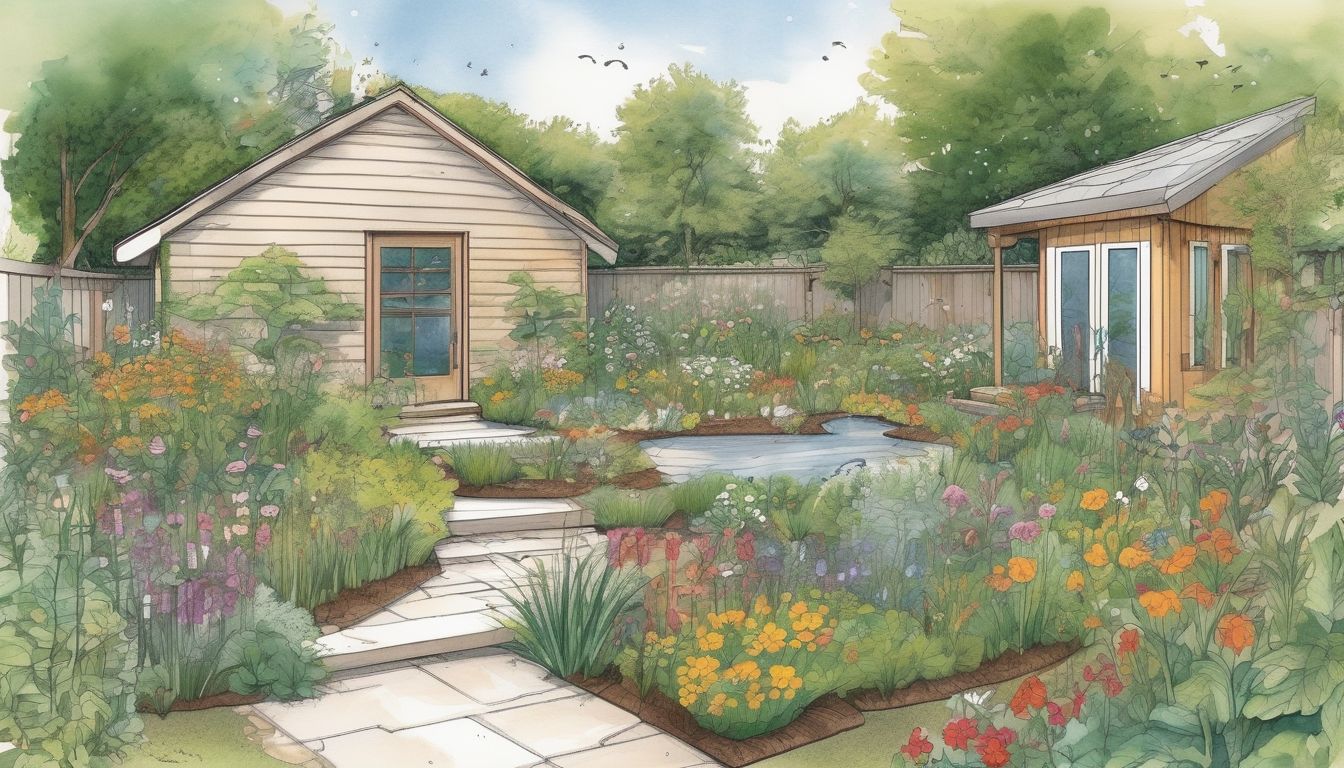 eco-friendly garden with wildlife habitat
