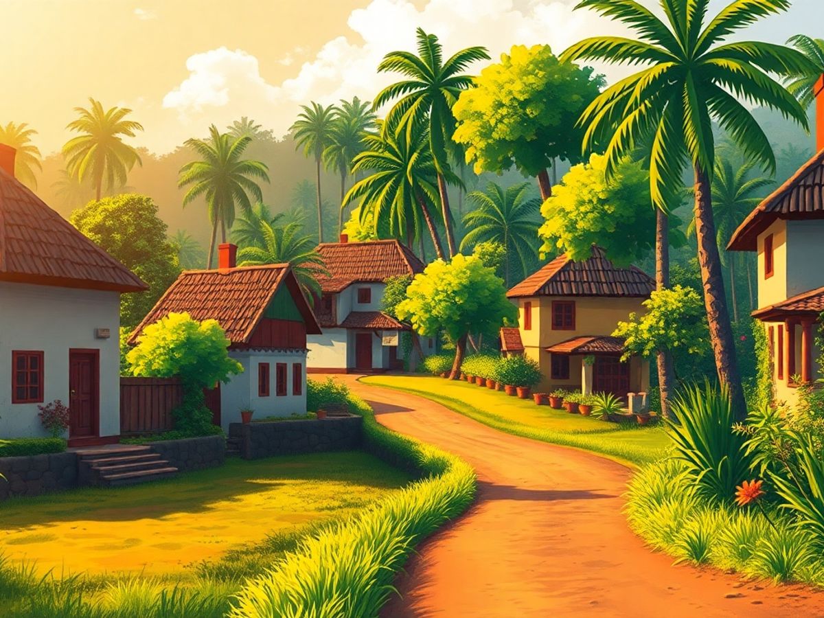 Village scene from Malgudi Days by R.K. Narayan.