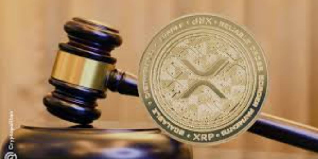 Gavel and cryptocurrency logo, suggesting legal and financial themes.