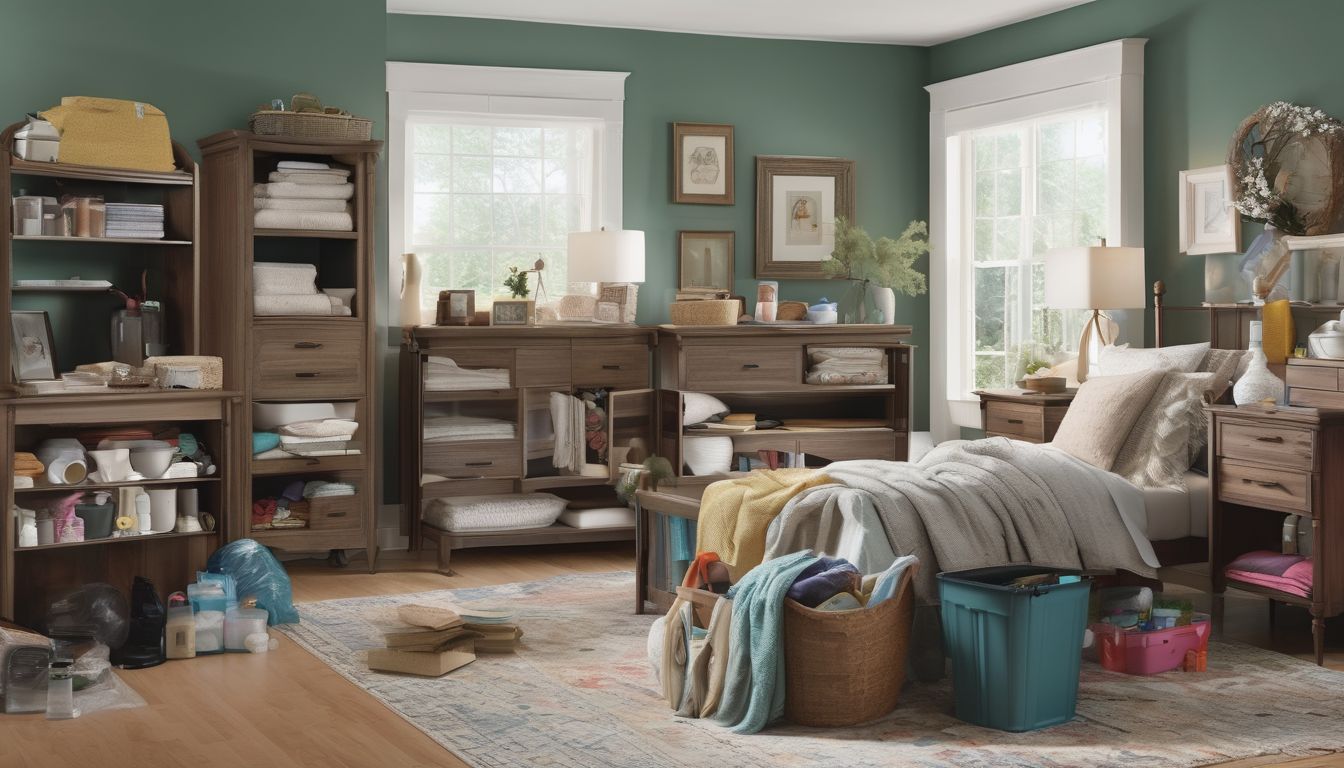 family decluttering home