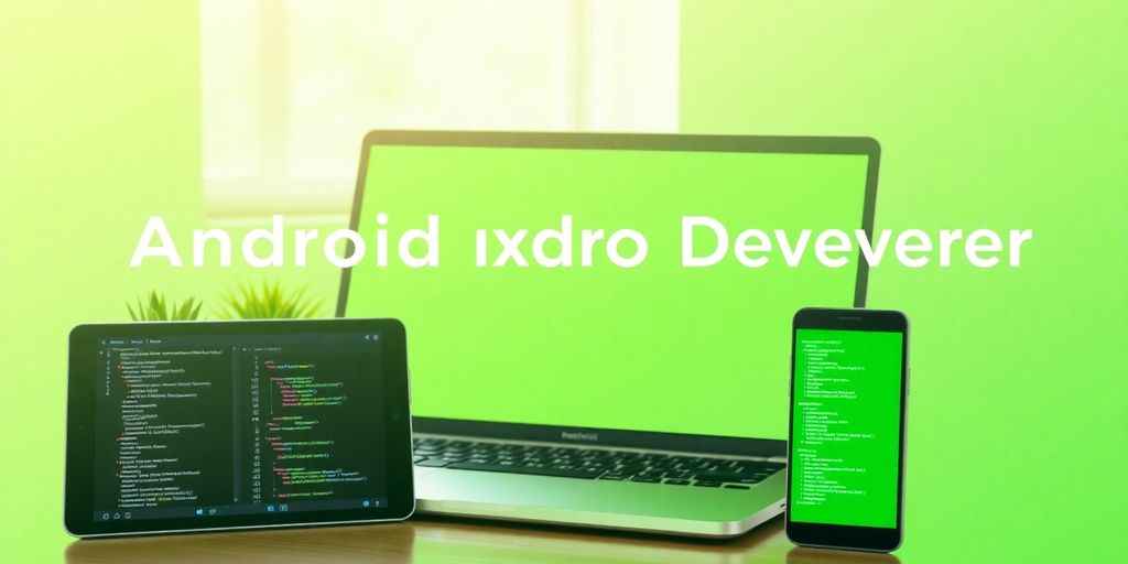 Android developer resume, green background