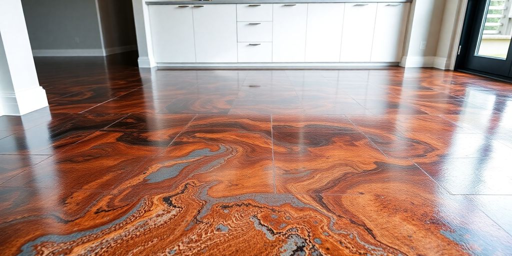 Glossy epoxy flooring in a modern home interior.