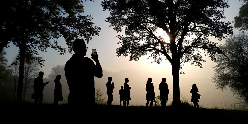 Silhouettes in nature, reflecting on spiritual growth.