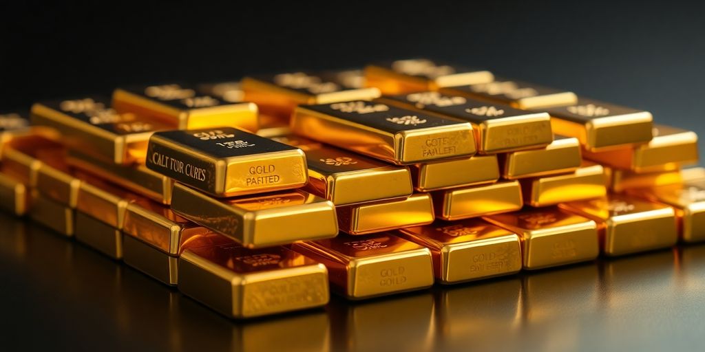 Lingots d'or empilés