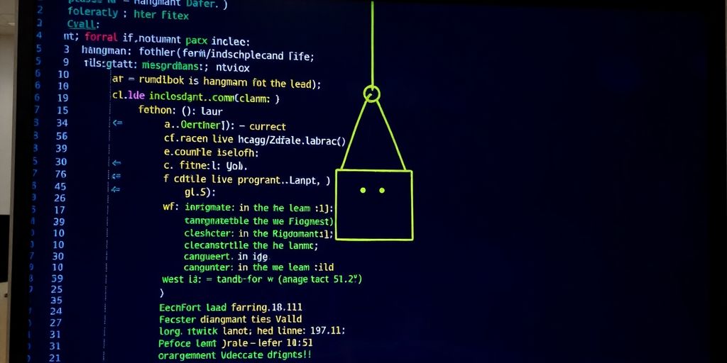 Python code for a Hangman game with a drawing.